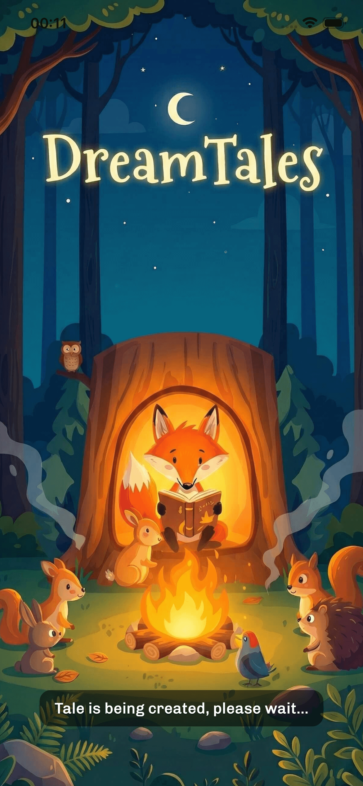 Story playback with voice narration and soothing background music